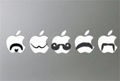 Наклейки для Apple в виде бород и усов